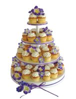 Stands- Four Tier Banded Cupcake Tree with Lip Round