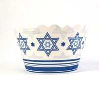 Cupcake wrappers - Star of David= "Abigail" (blue/white) includes 50