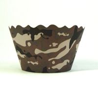 Cupcake wrappers - Jolene- Camouflage (Green/Grey) includes 50