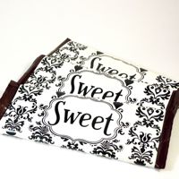 Labels Candy Bar Wrappers- Lu Lu Damask Black and White