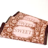 Labels Candy Bar Wraps- Hannah Floral Pink and Brown