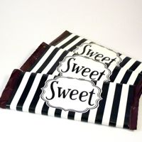 Labels Candy Bar Wrappers- Striped Black and White