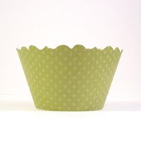 Celtic Green Cupcake Wrappers - Includes 12 Swiss Dot cupcake holders