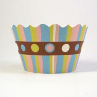 Cupcake wrappers - Charlotte- Stripes and Polkadots     Includes 50
