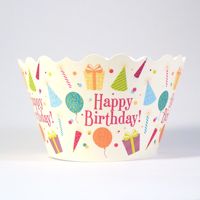 Cupcake Wrappers - Birthday Party Hats (includes 12)