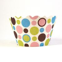 Cupcake wrappers - Dorothy- Polkadots Includes 50 ADJUSTABLE (Pink/Blue/Green/Brown)