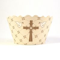 Cupcake wrappers - Faith- Cross/Doves includes 50