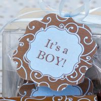 Hang Tags- Olivia Swirl Blue & Brown 