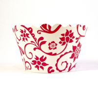 Cupcake wrappers - Hannah - Red / White   Includes 50