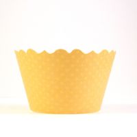 Honey Yellow Dot Cupcake Wrappers - Includes 12