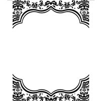 Printable Invitations 5 x 7-Lu Lu Damask Black and White