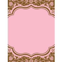 Printable Invitations 5 x 7-Hannah Floral Pink and Brown