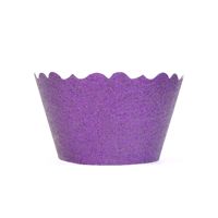Glitter Lavender Cupcake Wrappers - Includes 12 cupcake holders