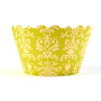 Cupcake wrappers - Lu Lu - Chartreuse / Soft Yellow  Includes 50