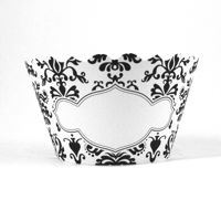 Cupcake wrappers - Lu Lu - B/W Customizable Includes 50
