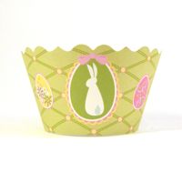 Cupcake wrappers - Easter Madeline Bunny & Chick   includes 50