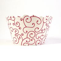 Cupcake wrappers - Olivia - Red / White  Includes 50