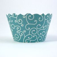 Cupcake Wrappers - Olivia Swirl - Sea Blue                  Includes 12