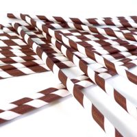 Paper Straws- Chocolate Brown and White