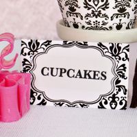 Place Cards- Lu Lu Damask Black & White