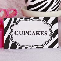 Place Cards- Zebra Black & White