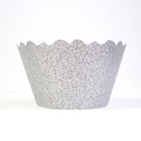 Glitter Silver Cupcake Wrappers - Include 12 Cupcake Holders