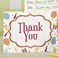 Thank You Cards- Birthday Hats & Balloons