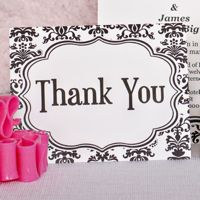 Thank You Cards- Lu Lu Damask Black & White