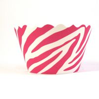 Cupcake Wrappers - Zebra (Pink/White) Includes 12
