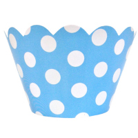 Polkadot Cupcake Wrappers - Blue & White (Includes 20 cupcake wraps)