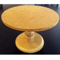 Gold Glitter 6-24" inch Round Cake Stand with a tall pedestal