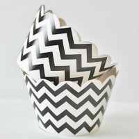 Chevron Cupcake Wrappers - Black (Includes 20 cupcake wraps)