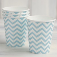 Chevron Paper Cups Blue- 9 oz. (12 pack)