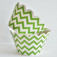 Chevron Cupcake Wrappers - Green (Includes 20 cupcake wraps)