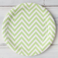 Paper Plates Chevron Green- 9" (12 pack)