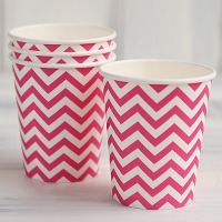 Chevron Paper Cups - Pink