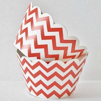 Chevron Cupcake Wrappers - Orange (Includes 20 cupcake wraps)