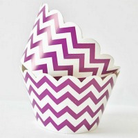 Chevron Cupcake Wrappers - Purple (Includes 20 cupcake wraps)