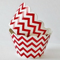 Chevron Cupcake Wrappers - Red (Includes 20 cupcake wraps)