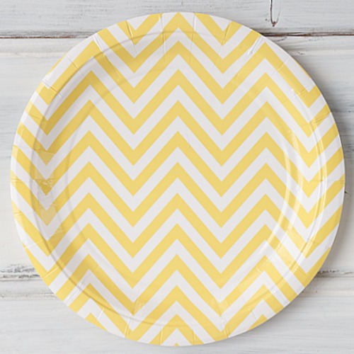 Paper Plates Chevron Yellow- 9" (12 pack)