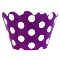 Polkadot Cupcake Wrappers - Purple & White (Includes 20 cupcake wraps)