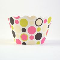 Cupcake wrappers - Dorothy- Polkadots Includes 50 ADJUSTABLE (pink/green/black/cream)