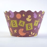 Baby Shower Cupcake Wrappers -  Blocks (includes 12)