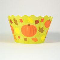 Cupcake Wrappers- Autumn Pumpkins & Leaves includes 12