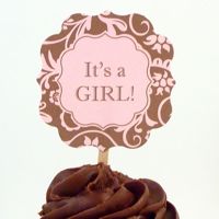 Cupcake Topper - It's a Girl (Round)