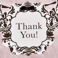 Hang Tags- Lu Lu Black & White "Thank You"