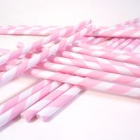 Paper Straws- Soft Pink and White