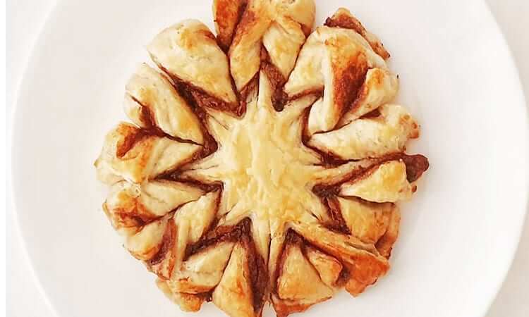 Easy Braided Nutella Star Prata Puff Recipe